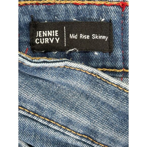 True Religion Women's 27 Jennie Curvy Mid Rise‎ Skinny Distressed Denim Jean - Picture 6 of 11